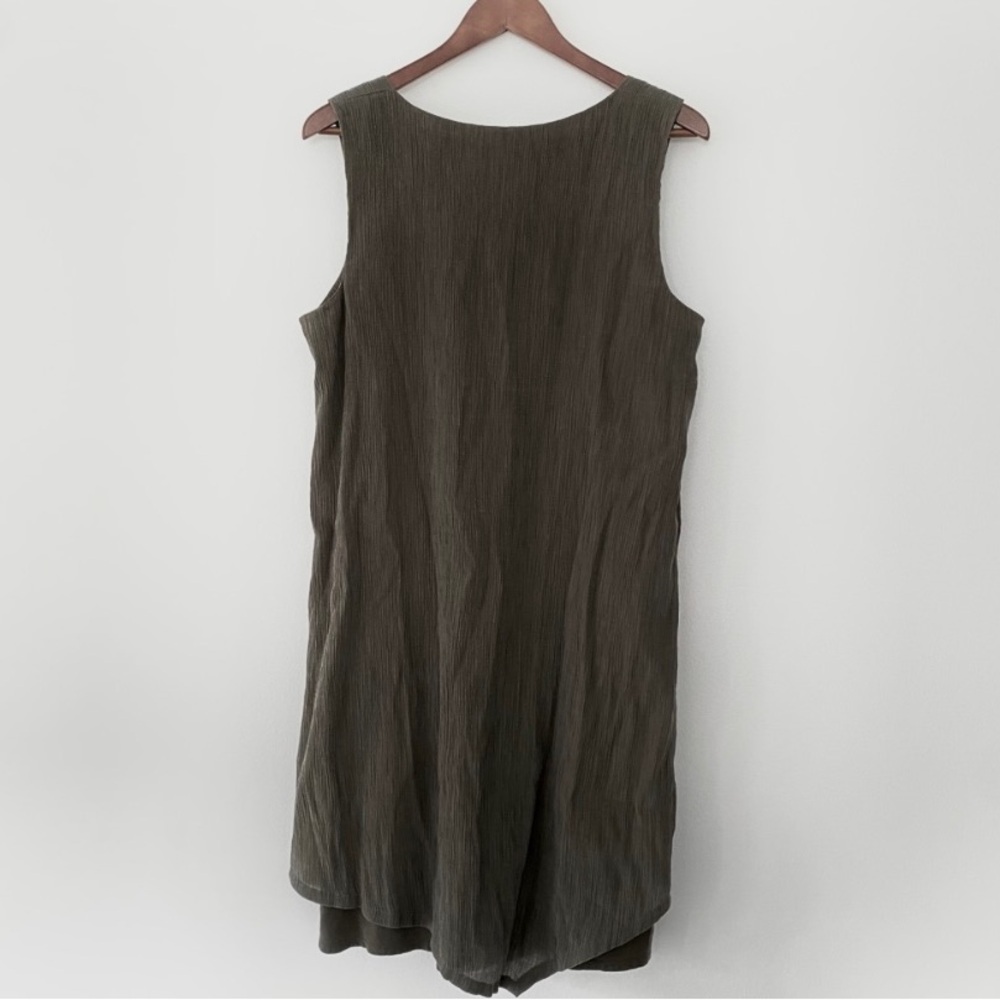 J.Jill Pure Jill Asymmetrical KneeLength Lagenlook Tank Green dress size L - Picture 7 of 7